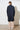 Damen Mantel Mira Long in Navy-Blau, Rückenansicht