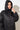 Beidseitig tragbare Bomber-Jacke für Damen in schwarz