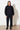 Blouson-Jacke mit Strickbund und Druckknöpfen für Damen in dunkelblau