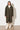 Langer Wollparka mit großer Kapuze für Damen in olive-grün