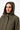 Langer Wollparka mit großer Kapuze für Damen in olive-grün