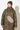 Wattierter  Damen Parka mit Karo-Stepp in olive-grün