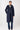 Langerchen Kapuzenmantel für Frauen in blau- Front