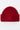 rote Mütze Wolle unisex Grobstrick mit Aufschlag
