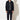 carbon-schwarze Herrenjacke Retrostil aus Wolle mit Membran
