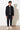 carbon-schwarze Herrenjacke Retrostil aus Wolle mit Membran