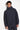 blaue gefütterte Jacke mit Kapuze