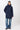 Langerchen Kapuzenmantel für Frauen in Blau- Outfit Front