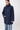 Langerchen Kapuzenmantel für Frauen in Blau- Front