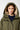 Langerchen Langer Parka für Frauen in Grün- Detail