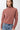 ISIKUL Stickpullover mit gerafften Ärmeln in mauve Vorderansicht 